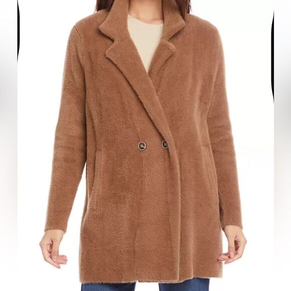 Karen Kane Sweater Coat in Camel - Picture 5 of 11